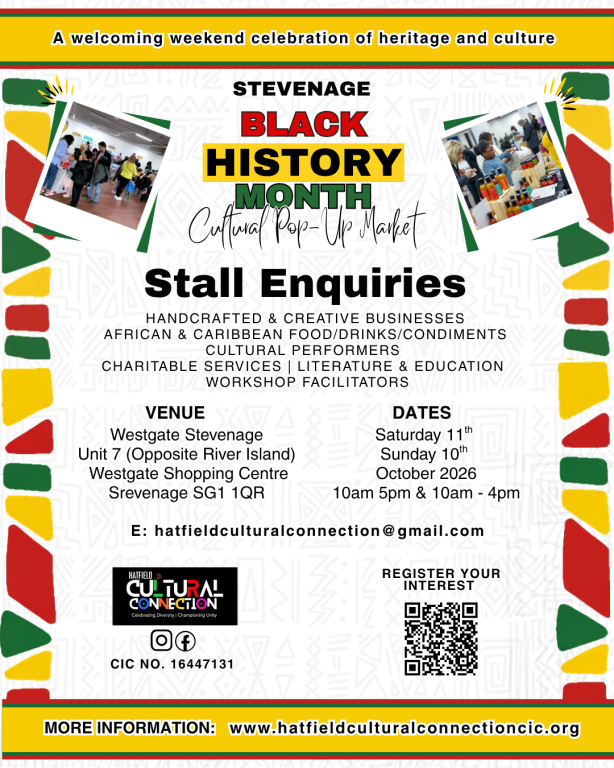 Black History Month Pop-Up Market and Workshop Weekend in Stevenage
